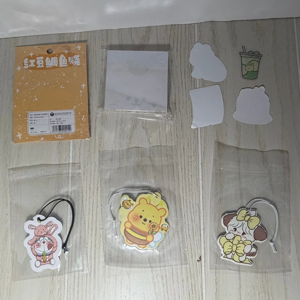 Anime Kawaii Stationery Lot Notepads Car Air Fresheners Stickers Bear Taiyaki